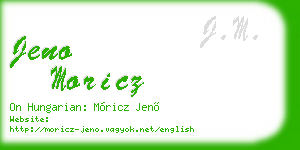 jeno moricz business card