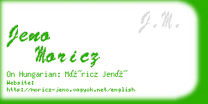 jeno moricz business card